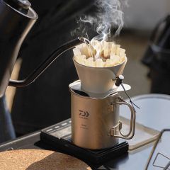 便攜式鈦杯300ml戶外露營(yíng)水杯野餐茶杯咖啡杯 300ml-折疊手把鈦杯（配鈦蓋）